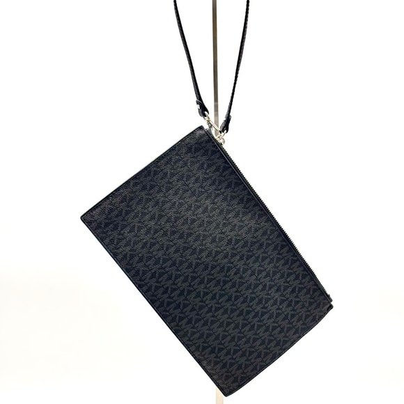 Michael Kors Jet Set Black on Black Zipper Clutch - Picture 2 of 4